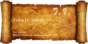 Tokaji Valér névjegykártya